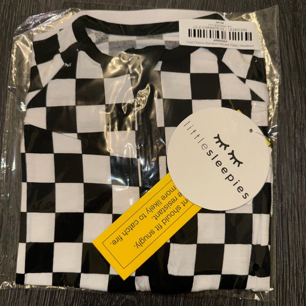 🏁 Cool Checks Little Sleepies Checkered Bamboo Zippy Sleeper PJ Sleeper NEW 2T